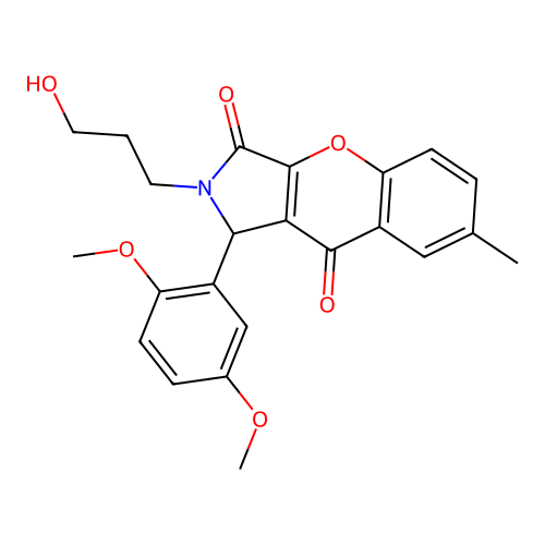 1-(2,5-dimethoxyphenyl)-2-(3-hydroxypropyl)-7-methyl-1,2-dihydrochromeno[2,3-c]pyrrole-3,9-dione structure