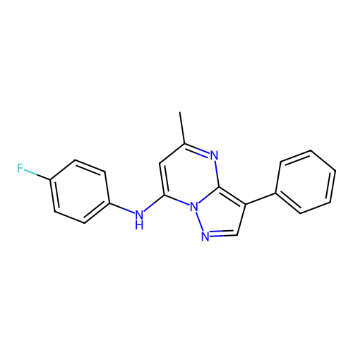 N-(4-fluorophenyl)-5-methyl-3-phenylpyrazolo[1,5-a]pyrimidin-7-amine structure