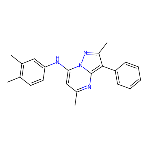 N-(3,4-dimethylphenyl)-2,5-dimethyl-3-phenylpyrazolo[1,5-a]pyrimidin-7-amine structure