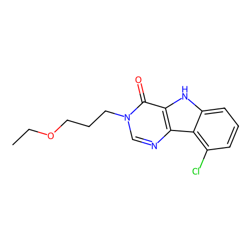 9-chloro-3-(3-ethoxypropyl)-3,5-dihydro-4H-pyrimido[5,4-b]indol-4-one structure