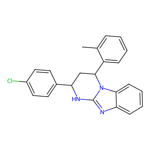 2-(4-chlorophenyl)-4-(2-methylphenyl)-1,2,3,4-tetrahydropyrimido[1,2-a]benzimidazole structure