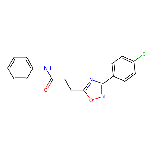 3-[3-(4-chlorophenyl)-1,2,4-oxadiazol-5-yl]-N-phenylpropanamide structure