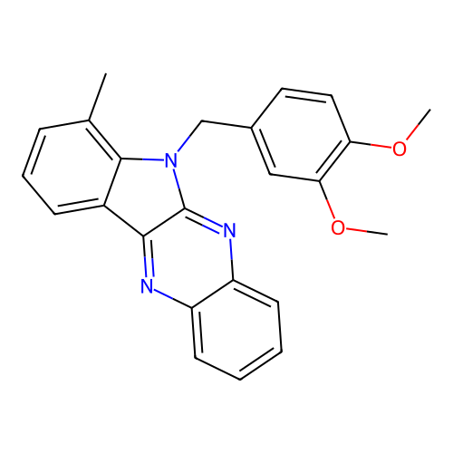 6-(3,4-dimethoxybenzyl)-7-methyl-6H-indolo[2,3-b]quinoxaline structure