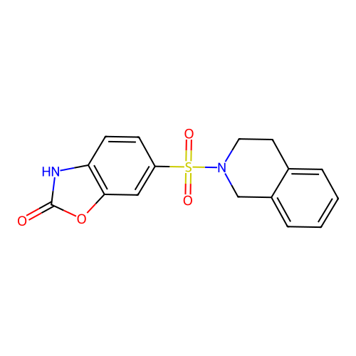 6-(3,4-dihydroisoquinolin-2(1H)-ylsulfonyl)-1,3-benzoxazol-2(3H)-one structure
