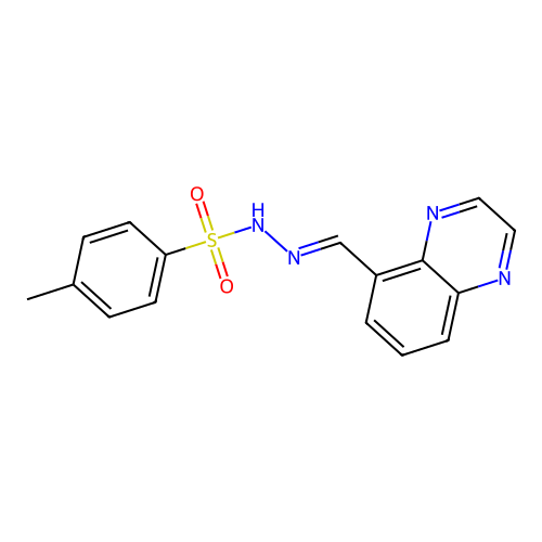 4-methyl-N'-[(E)-quinoxalin-5-ylmethylidene]benzenesulfonohydrazide structure