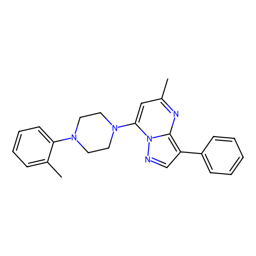 5-Methyl-3-phenyl-7-(4-(o-tolyl)piperazin-1-yl)pyrazolo[1,5-a]pyrimidine structure