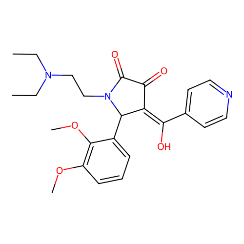 1-(2-diethylaminoethyl)-5-(2,3-dimethoxyphenyl)-4-[hydroxy(pyridin-4-yl)methylidene]pyrrolidine-2,3-dione structure