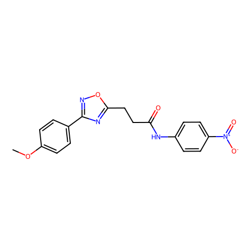 3-[3-(4-methoxyphenyl)-1,2,4-oxadiazol-5-yl]-N-(4-nitrophenyl)propanamide structure