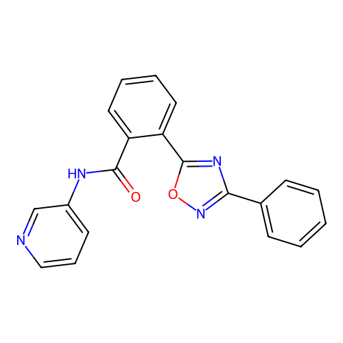 2-(3-phenyl-1,2,4-oxadiazol-5-yl)-N-(pyridin-3-yl)benzamide structure