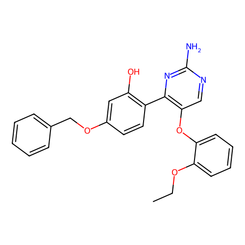 2-(2-Amino-5-(2-ethoxyphenoxy)pyrimidin-4-yl)-5-(benzyloxy)phenol structure