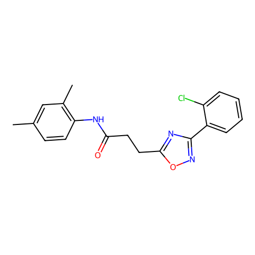 3-[3-(2-chlorophenyl)-1,2,4-oxadiazol-5-yl]-N-(2,4-dimethylphenyl)propanamide structure