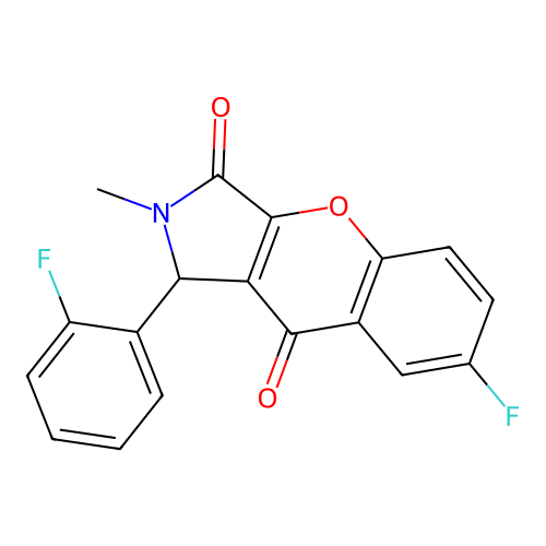 7-Fluoro-1-(2-fluorophenyl)-2-methyl-1,2-dihydrochromeno[2,3-c]pyrrole-3,9-dione structure