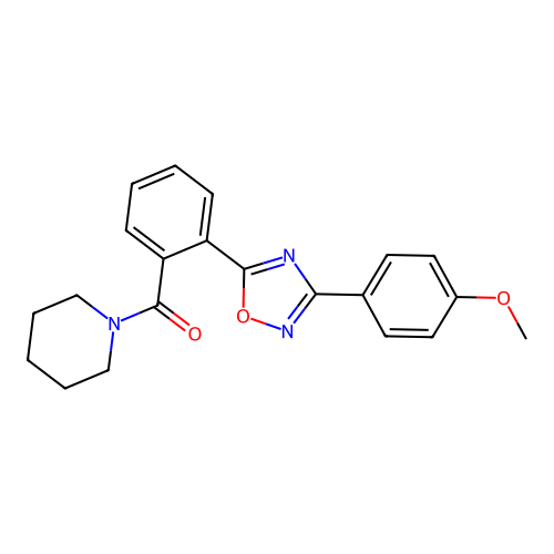 [2-[3-(4-Methoxyphenyl)-1,2,4-oxadiazol-5-yl]phenyl]-piperidin-1-ylmethanone structure