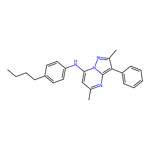 N-(4-butylphenyl)-2,5-dimethyl-3-phenylpyrazolo[1,5-a]pyrimidin-7-amine structure