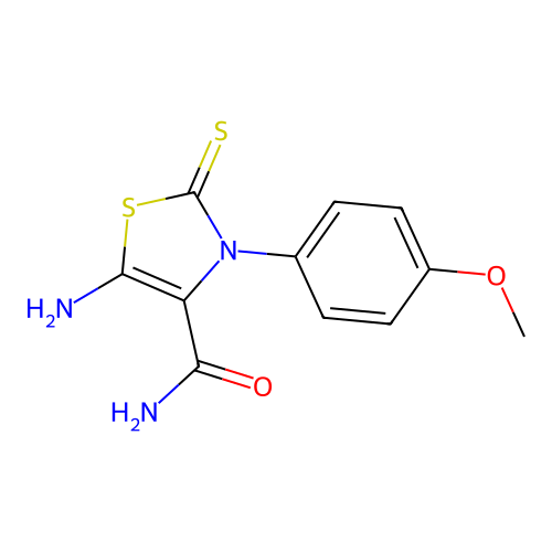 5-Amino-3-(4-methoxyphenyl)-2-thioxo-2,3-dihydro-1,3-thiazole-4-carboxamide structure