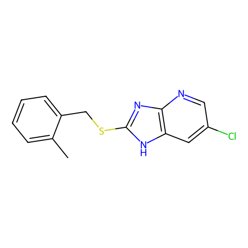 6-chloro-2-[(2-methylbenzyl)sulfanyl]-1H-imidazo[4,5-b]pyridine structure