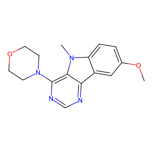 8-methoxy-5-methyl-4-(morpholin-4-yl)-5H-pyrimido[5,4-b]indole structure