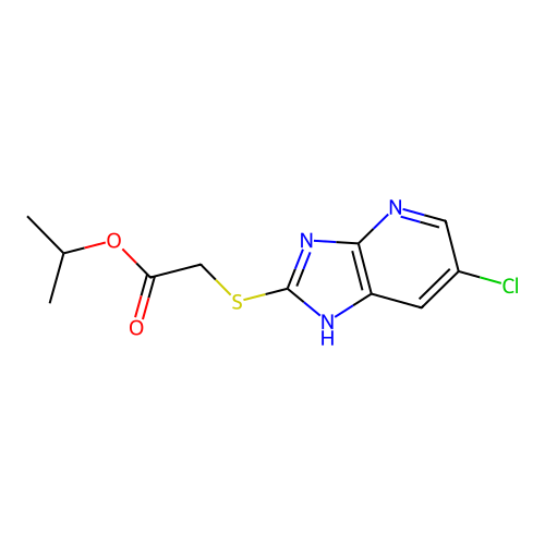 propan-2-yl [(6-chloro-1H-imidazo[4,5-b]pyridin-2-yl)sulfanyl]acetate structure