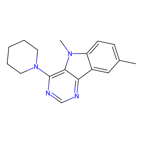 5,8-dimethyl-4-(piperidin-1-yl)-5H-pyrimido[5,4-b]indole structure