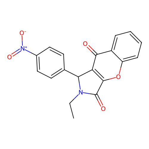 2-Ethyl-1-(4-nitrophenyl)-1,2-dihydrochromeno[2,3-c]pyrrole-3,9-dione structure