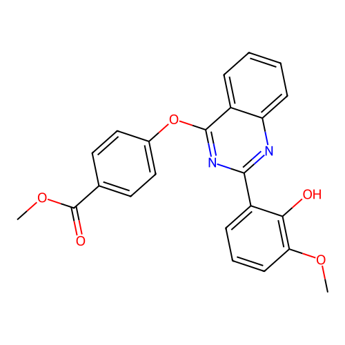 Methyl 4-((2-(2-hydroxy-3-methoxyphenyl)quinazolin-4-yl)oxy)benzoate structure