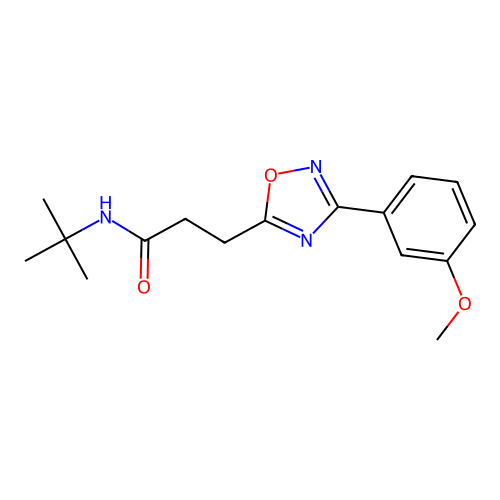 N-tert-butyl-3-[3-(3-methoxyphenyl)-1,2,4-oxadiazol-5-yl]propanamide structure