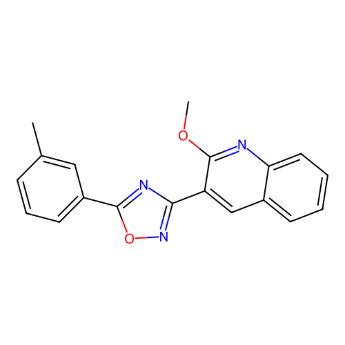 2-Methoxy-3-[5-(3-methylphenyl)-1,2,4-oxadiazol-3-yl]quinoline structure