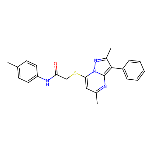 2-((2,5-dimethyl-3-phenylpyrazolo[1,5-a]pyrimidin-7-yl)thio)-N-(p-tolyl)acetamide structure