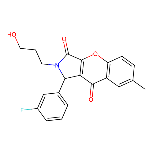 1-(3-fluorophenyl)-2-(3-hydroxypropyl)-7-methyl-1,2-dihydrochromeno[2,3-c]pyrrole-3,9-dione structure