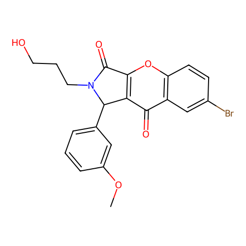 7-bromo-2-(3-hydroxypropyl)-1-(3-methoxyphenyl)-1,2-dihydrochromeno[2,3-c]pyrrole-3,9-dione structure