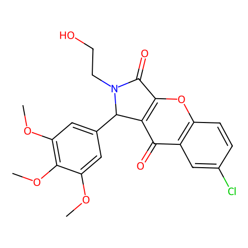 7-chloro-2-(2-hydroxyethyl)-1-(3,4,5-trimethoxyphenyl)-1,2-dihydrochromeno[2,3-c]pyrrole-3,9-dione structure