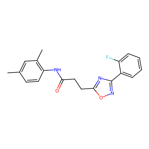 N-(2,4-dimethylphenyl)-3-[3-(2-fluorophenyl)-1,2,4-oxadiazol-5-yl]propanamide structure