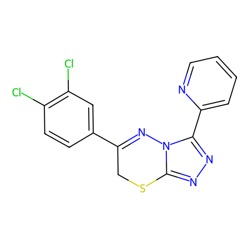 6-(3,4-dichlorophenyl)-3-(pyridin-2-yl)-7H-[1,2,4]triazolo[3,4-b][1,3,4]thiadiazine structure