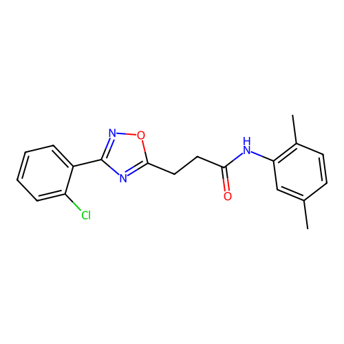 3-[3-(2-chlorophenyl)-1,2,4-oxadiazol-5-yl]-N-(2,5-dimethylphenyl)propanamide structure
