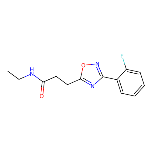 N-ethyl-3-[3-(2-fluorophenyl)-1,2,4-oxadiazol-5-yl]propanamide structure