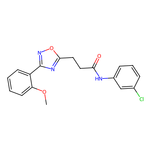 N-(3-chlorophenyl)-3-[3-(2-methoxyphenyl)-1,2,4-oxadiazol-5-yl]propanamide structure