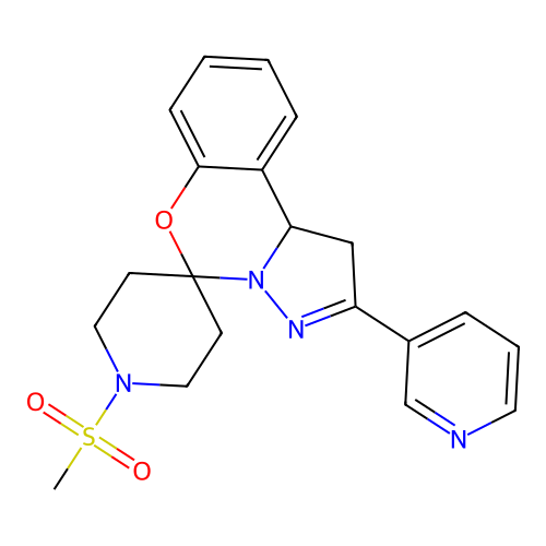 1'-(methylsulfonyl)-2-(pyridin-3-yl)-1,10b-dihydrospiro[benzo[e]pyrazolo[1,5-c][1,3]oxazine-5,4'-piperidine] structure
