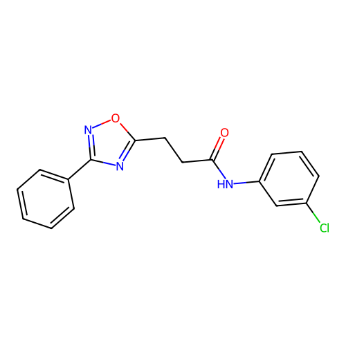 N-(3-chlorophenyl)-3-(3-phenyl-1,2,4-oxadiazol-5-yl)propanamide structure