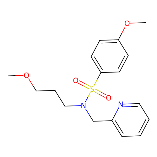 4-methoxy-N-(3-methoxypropyl)-N-(pyridin-2-ylmethyl)benzenesulfonamide structure