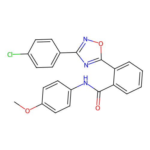 2-[3-(4-chlorophenyl)-1,2,4-oxadiazol-5-yl]-N-(4-methoxyphenyl)benzamide structure