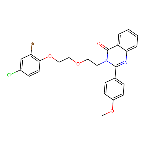 3-(2-(2-(2-bromo-4-chlorophenoxy)ethoxy)ethyl)-2-(4-methoxyphenyl)quinazolin-4(3H)-one structure
