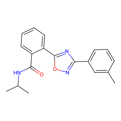 2-[3-(3-methylphenyl)-1,2,4-oxadiazol-5-yl]-N-propan-2-ylbenzamide structure