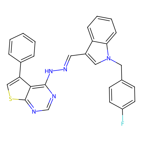 C28H20FN5S structure