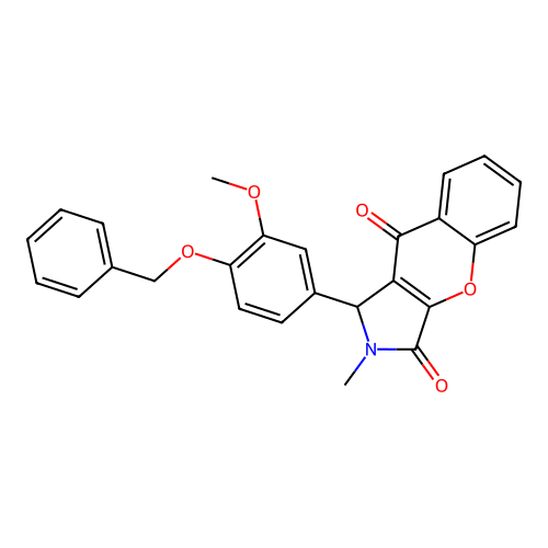 1-[4-(benzyloxy)-3-methoxyphenyl]-2-methyl-1,2-dihydrochromeno[2,3-c]pyrrole-3,9-dione structure