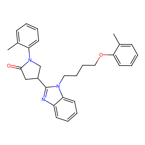 1-(o-tolyl)-4-(1-(4-(o-tolyloxy)butyl)-1H-benzo[d]imidazol-2-yl)pyrrolidin-2-one structure