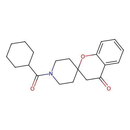1'-Cyclohexanecarbonyl-3,4-dihydrospiro[1-benzopyran-2,4'-piperidine]-4-one structure