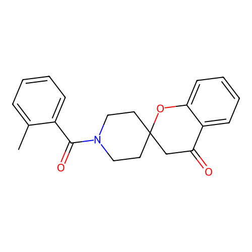 1'-(2-methylbenzoyl)spiro[3H-chromene-2,4'-piperidine]-4-one structure