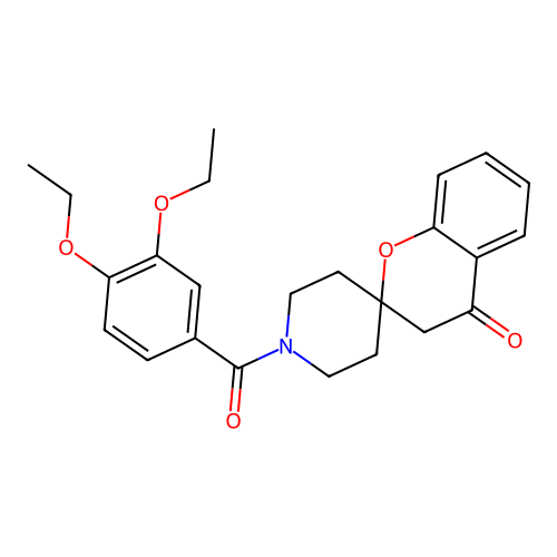 1'-(3,4-Diethoxybenzoyl)-3,4-dihydrospiro[1-benzopyran-2,4'-piperidine]-4-one structure