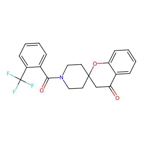 1'-(2-(Trifluoromethyl)benzoyl)spiro[chroman-2,4'-piperidin]-4-one structure
