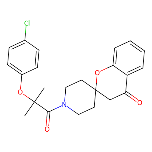 1'-(2-(4-Chlorophenoxy)-2-methylpropanoyl)spiro[chroman-2,4'-piperidin]-4-one structure